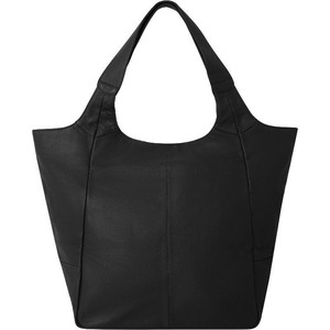 Black Leather Large Pocket Tote Bag - Stylish & Spacious from Sostter