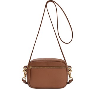Tan Convertible Leather Crossbody Belt Bag from Sostter