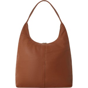 Camel Leather Zip Top Hobo Bag - Large, Boho Style from Sostter
