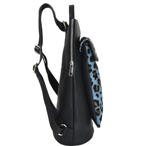 Blue Animal Print Leather Backpack - Versatile, Eco-Friendly from Sostter