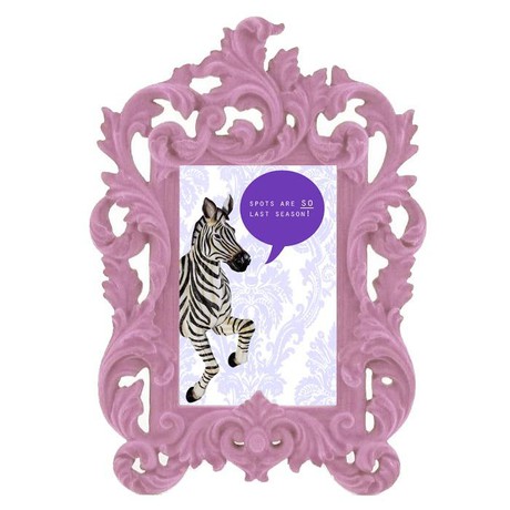 Vintage Soft Pink Flocked Photo Frame - Quirky Decor from Sostter