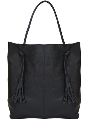 Black Leather Hobo Shoulder Bag - Brix + Bailey from Sostter