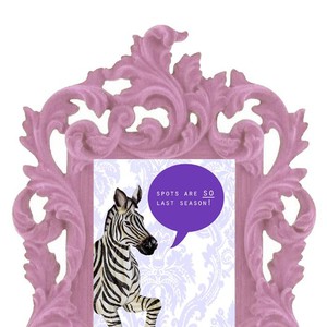 Vintage Soft Pink Flocked Photo Frame - Quirky Decor from Sostter