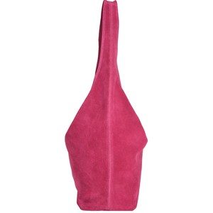 Raspberry Suede Leather Hobo Bag - Brix + Bailey from Sostter