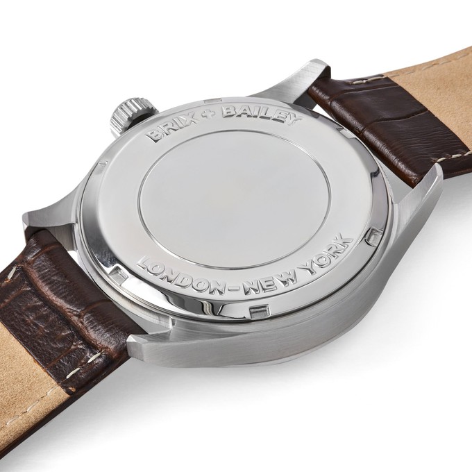 Warm Brown Triple Numbered Watch - Stainless Steel Case from Sostter