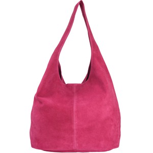 Raspberry Suede Leather Hobo Bag - Brix + Bailey from Sostter