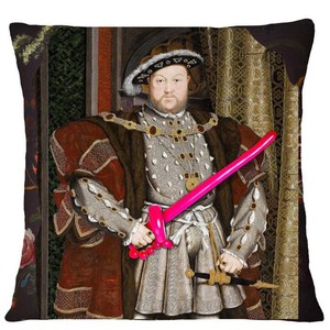 Henry The Eighth Balloon Oil Painting Cushion Pillow from Sostter