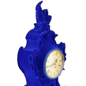 Bright Blue Flocked Mantle Clock | Bxlrb from Sostter