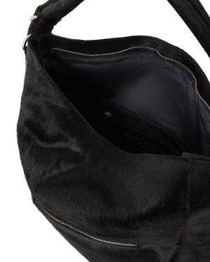 Black Leather Top Handle Grab Bag from Sostter