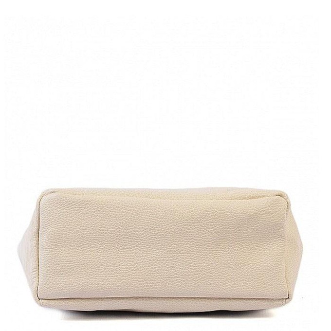 Ivory Pebbled Leather Tote Shopper with Pocket from Sostter