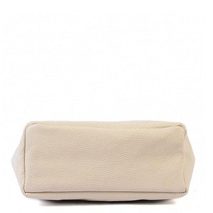 Ivory Pebbled Leather Tote Shopper with Pocket from Sostter