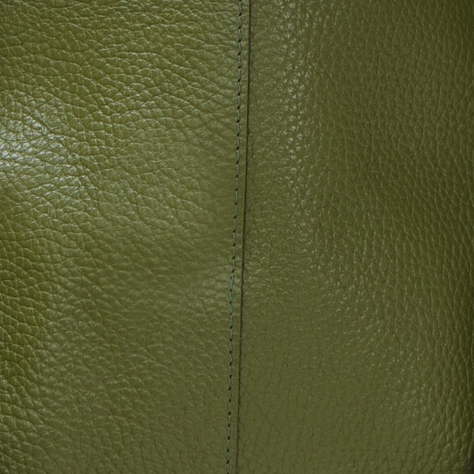 Olive Green Leather Hobo Bag with Drawcord & Tassel from Sostter