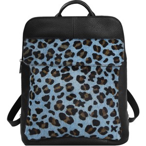 Blue Animal Print Leather Backpack - Versatile, Eco-Friendly from Sostter