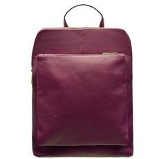 Maroon Leather Pebbled Convertible Backpack Tote via Sostter