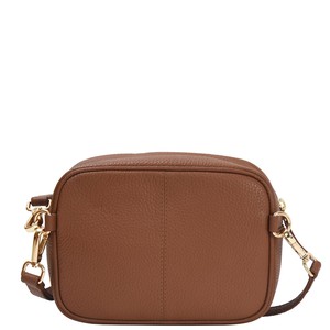Tan Convertible Leather Crossbody Belt Bag from Sostter