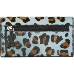 Blue Animal Print Leather Multi-Section Wallet from Sostter