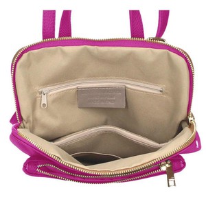 Fuchsia Soft Pebbled Leather Pocket Backpack from Sostter