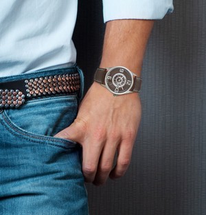 Warm Brown Triple Numbered Watch - Stainless Steel Case from Sostter
