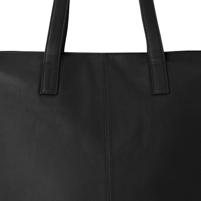 Black Zipped Leather Work Tote Bag - Spacious & Stylish from Sostter