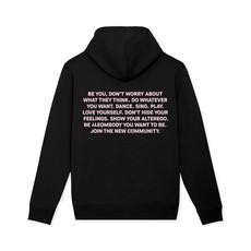 MANIFESTO BLACK HOODIE via SSEOM BRAND