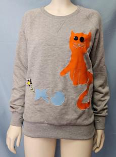 Bad Cat Sweater Grey Size M via Stephastique