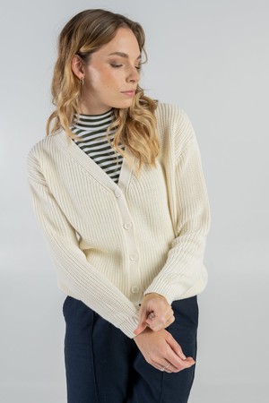 Striped top with stand-up collar from STORY OF MINE