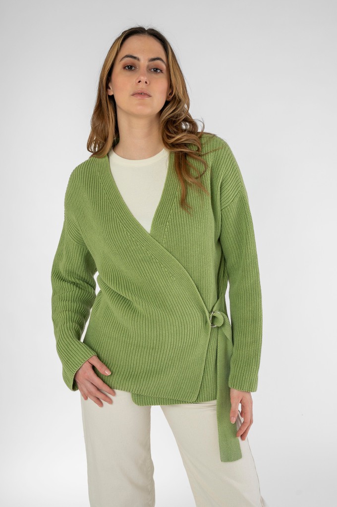 Cardigan in a light-green wrap look from STORY OF MINE