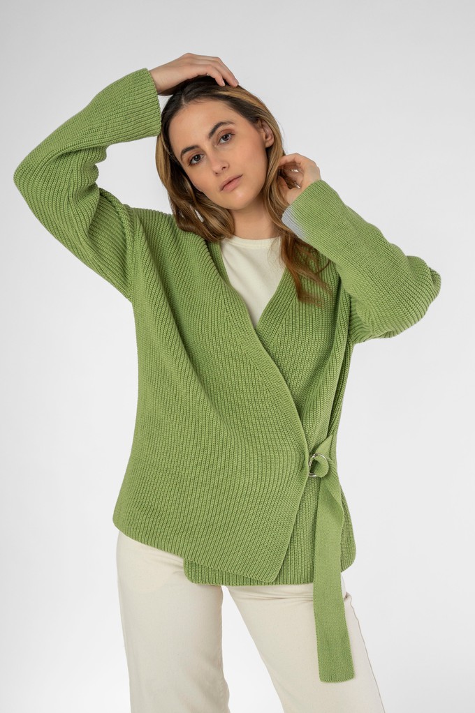 Cardigan in a light-green wrap look from STORY OF MINE