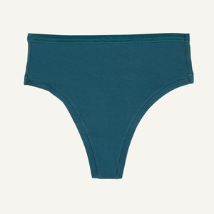 Organic Cotton High-Rise Thong in Meridian from Subset
