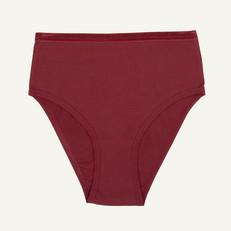 Organic Cotton High-Rise Brief in Garnet via Subset
