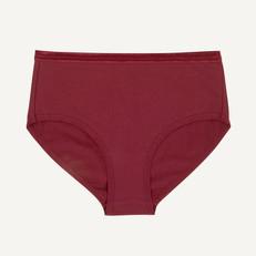 Organic Cotton Mid-Rise Brief in Garnet via Subset