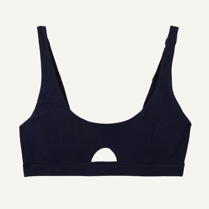 Organic Cotton Keyhole Soft Bra in Marine from Subset