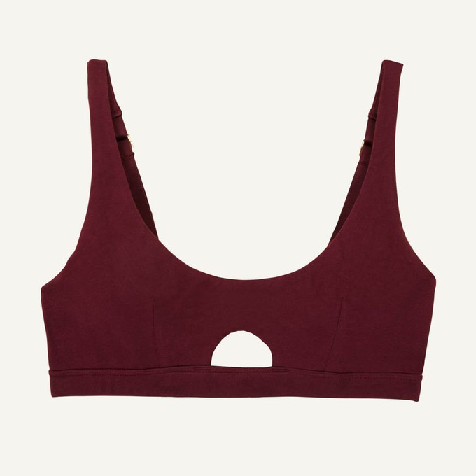 Organic Cotton Keyhole Soft Bra in Garnet from Subset