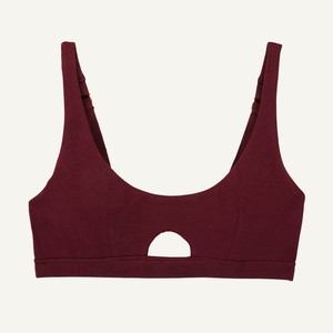 Organic Cotton Keyhole Soft Bra in Garnet from Subset