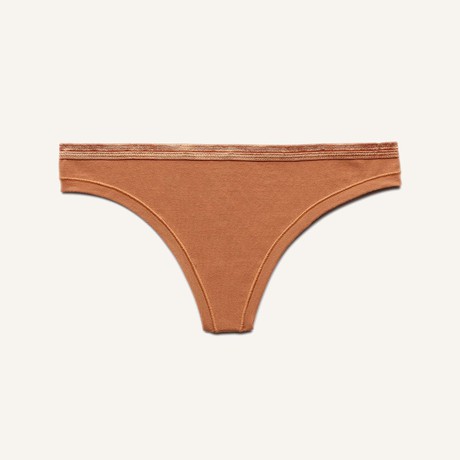 Organic Cotton Low-Rise Thong in Spice from Subset