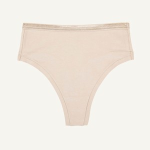 Organic Cotton High-Rise Thong in Stone from Subset