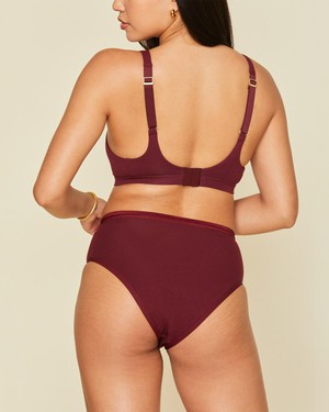 Organic Cotton Keyhole Soft Bra in Garnet from Subset