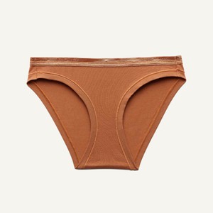 Organic Cotton Low-Rise Bikini in Spice (with Leg Elastic) from Subset