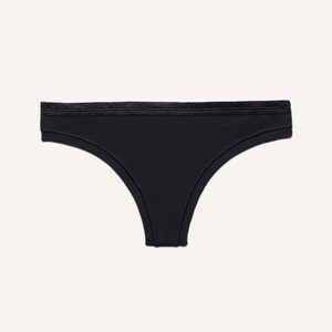 Organic Cotton Low-Rise Thong in Carbon from Subset