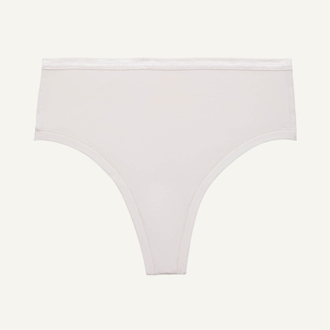 Organic Cotton High-Rise Thong in Cloud Nine from Subset