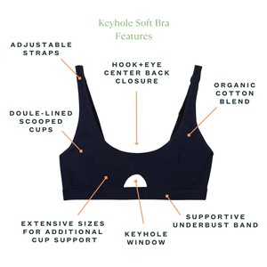 Organic Cotton Keyhole Soft Bra in Marine from Subset