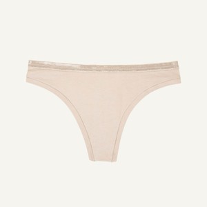 Organic Cotton Low-Rise Thong in Stone from Subset
