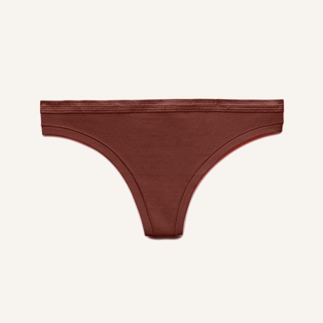 Organic Cotton Low-Rise Thong in Cacao from Subset