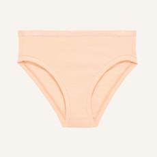 Organic Cotton Mid-Rise Bikini in Peach via Subset
