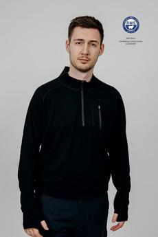 Superino Alling Half Zip Black via Superstainable