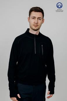 Alling Half Zip Black via Superstainable