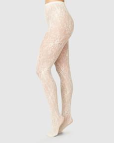 Rosa Lace Tights via Swedish Stockings