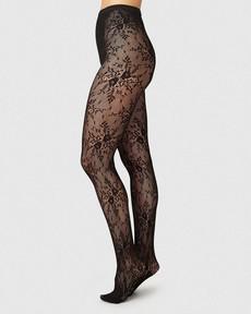 Rosa Lace Tights via Swedish Stockings