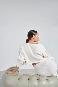 Crop Sweater with Boat Neckline - Bio Gaga via Tenné