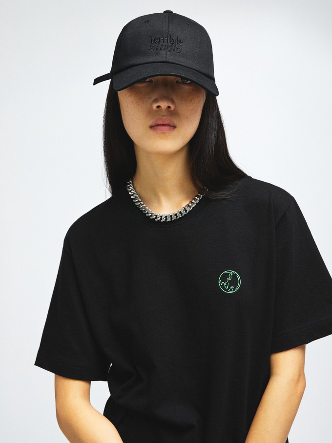 logo embroidered cap black from terrible studio